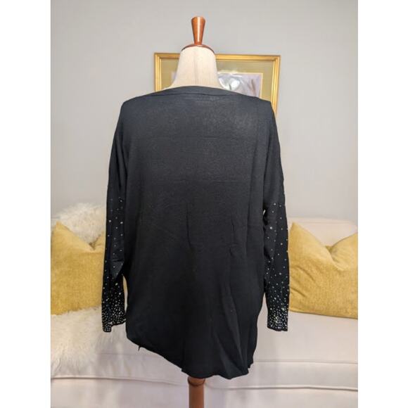 Vila Milano Studded Black Long Sleeve Sweater - Picture 3 of 4